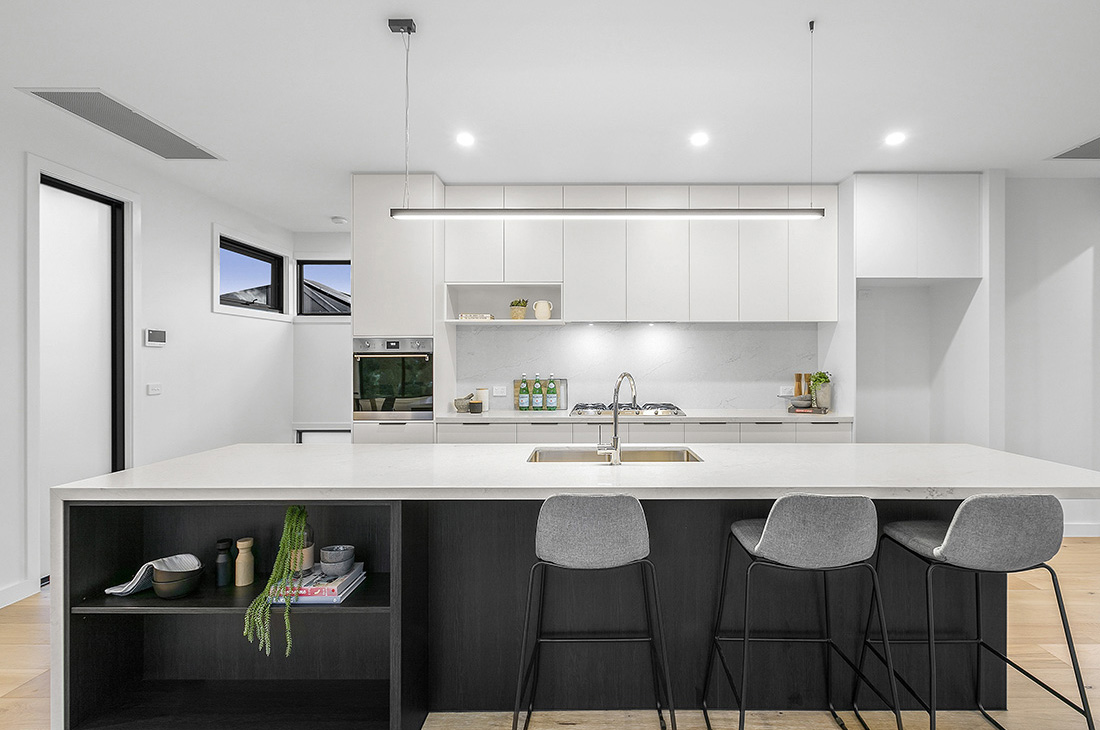 contemporary black and white kitchen